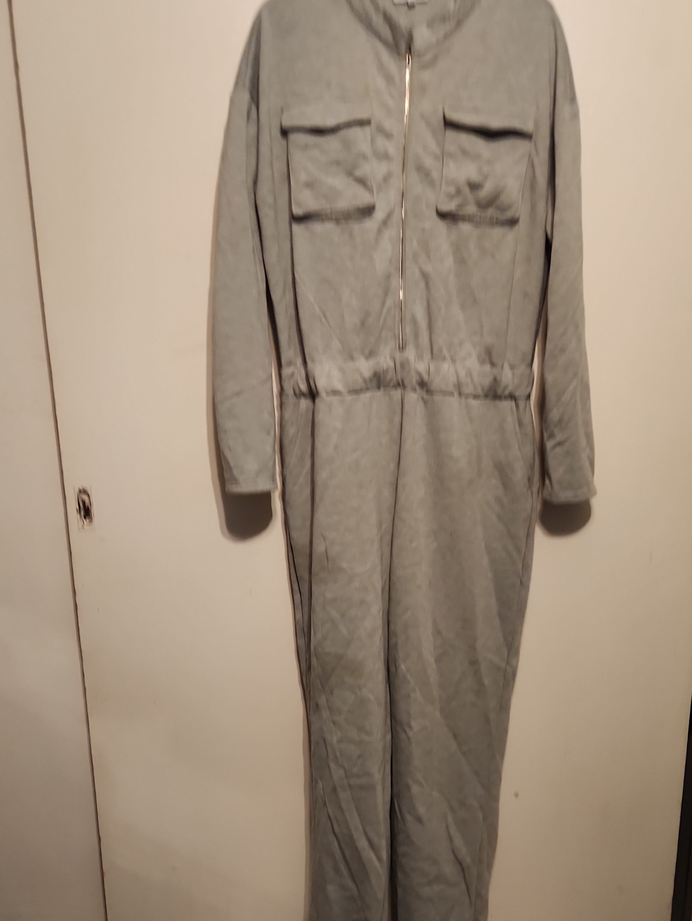 Fashion Nova Gray Utility Jumpsuit with Front Zip